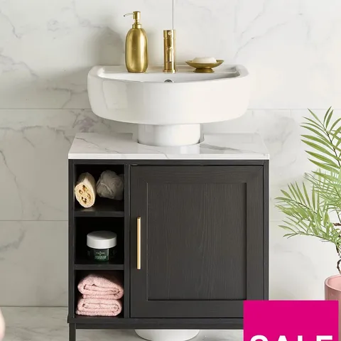 ASHFORD UNDER SINK CABINET WITH FAUX MARBLE TOP