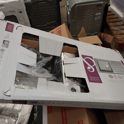 BOXED COOKE & LEWIS STAINLESS STEEL KITCHEN SINK WITH DRAINAGE BOARD