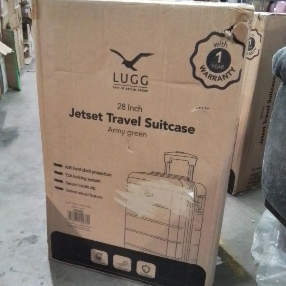 BOXED LUGG 28INCH JETSET TRAVEL SUITCASE ARMY GREEN