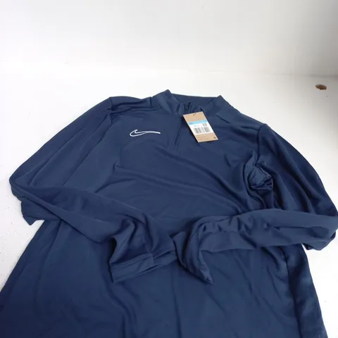 NIKE MENS NAVY ZIP TOP SWEATSHIRT – SIZE M
