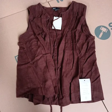 NOBODYS CHILD TILLY TOP IN LINEN BROWN - UK 12