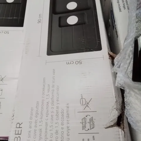 BOXED ARBER 1.5 BOWL SINK & DRAINER MATT BLACK