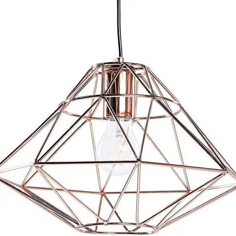BOXED BELIANI GUAM 1-LIGHT H CEILING PENDANT CAGE WIRE LAMPSHADE METAL COPPER