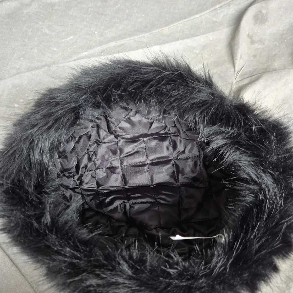 ROYAL STALLION BLACK FAUX FUR COSSACK HAT WITH PADDED LINING