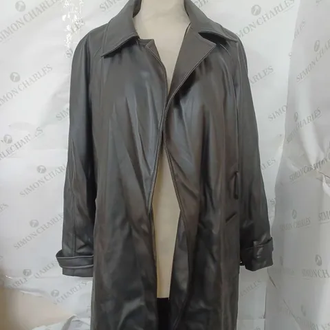 STRADIVARIUS BLACK FAUX LEATHER JACKET - EUR SMALL