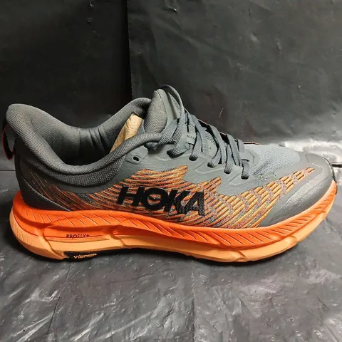 HOKA TRAIL RUNNING SHOES – GREY & ORANGE - UK SIZE 9.5