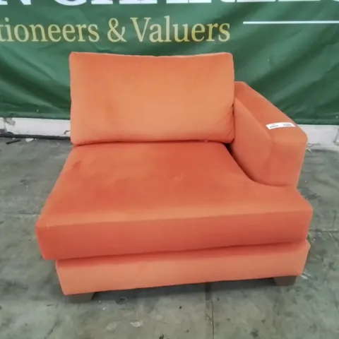 QUALITY BRITISH DESIGNER LOUNGE Co. LOLA END UNIT PLUSH BURNT ORANGE FABRIC