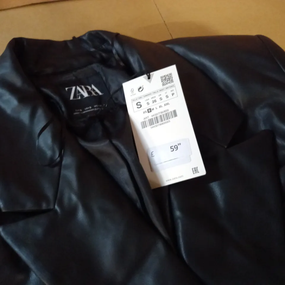 ZARA BLACK PU BLAZER - EUR S
