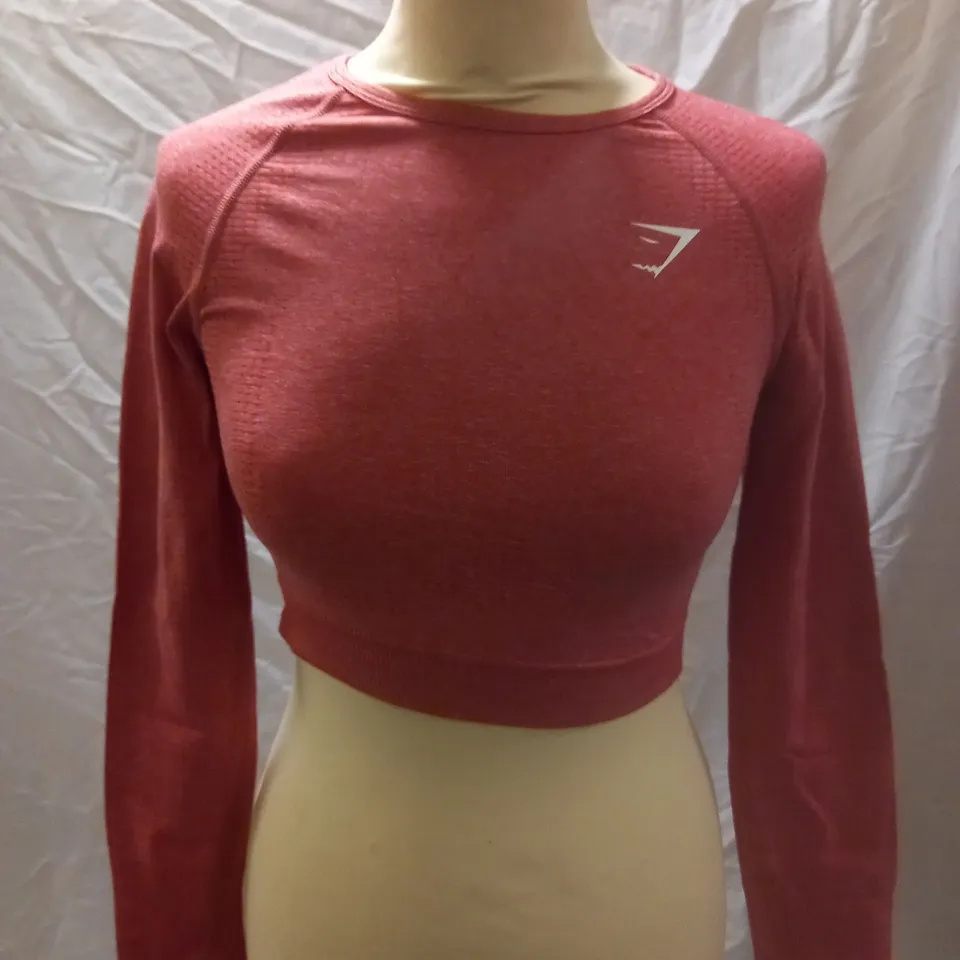 GYMSHARK VITAL SEAMLESS 2.0 CROP, RED - SIZE S