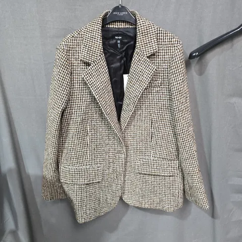 ME+EM RELAXED WEEKEND BLAZER – UK 14 (US 10, EU 42) – HOUNDSTOOTH TWEED