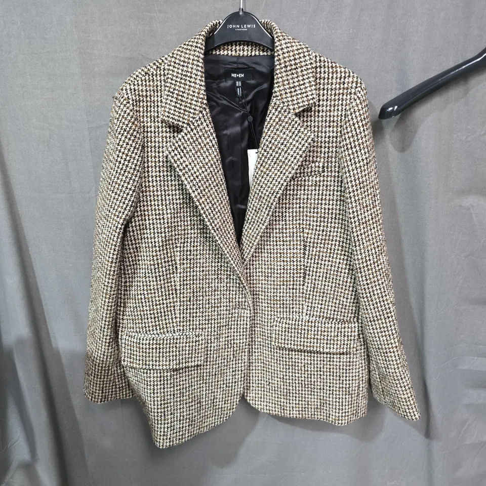 ME+EM RELAXED WEEKEND BLAZER – UK 14 (US 10, EU 42) – HOUNDSTOOTH TWEED