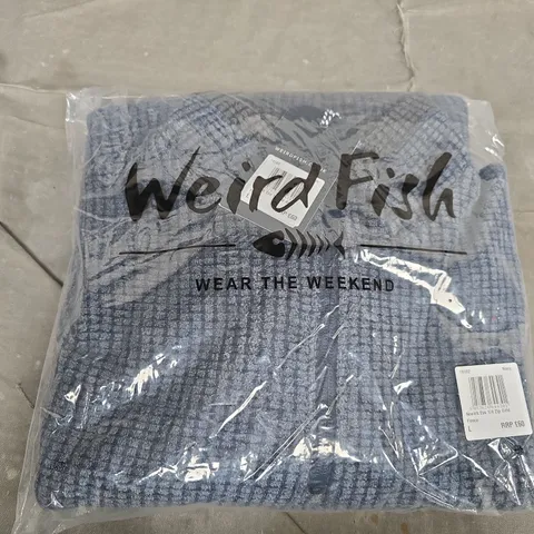 BAGGED WEIRD FISH NEWARK ECO 1/4 ZIP GRID FLEECE - LARGE