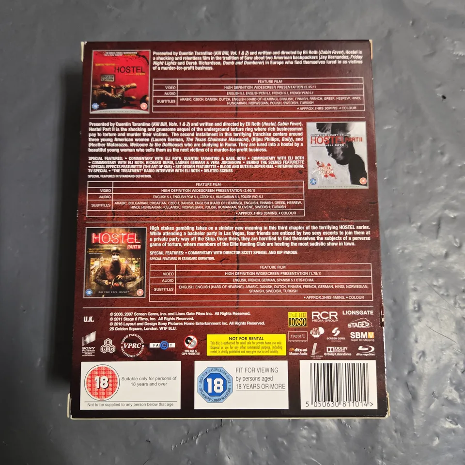 HOSTEL PARTS 1,2 & 3 BLUE RAY COLLECTION