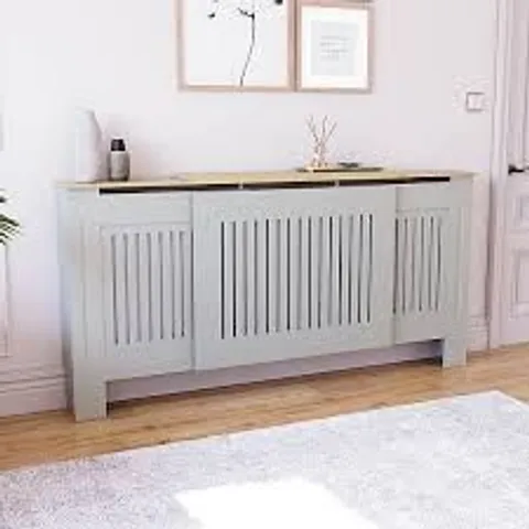 BOXED VIDA ARLINGTON RADIATOR COVER LARGE - GREY/OAK