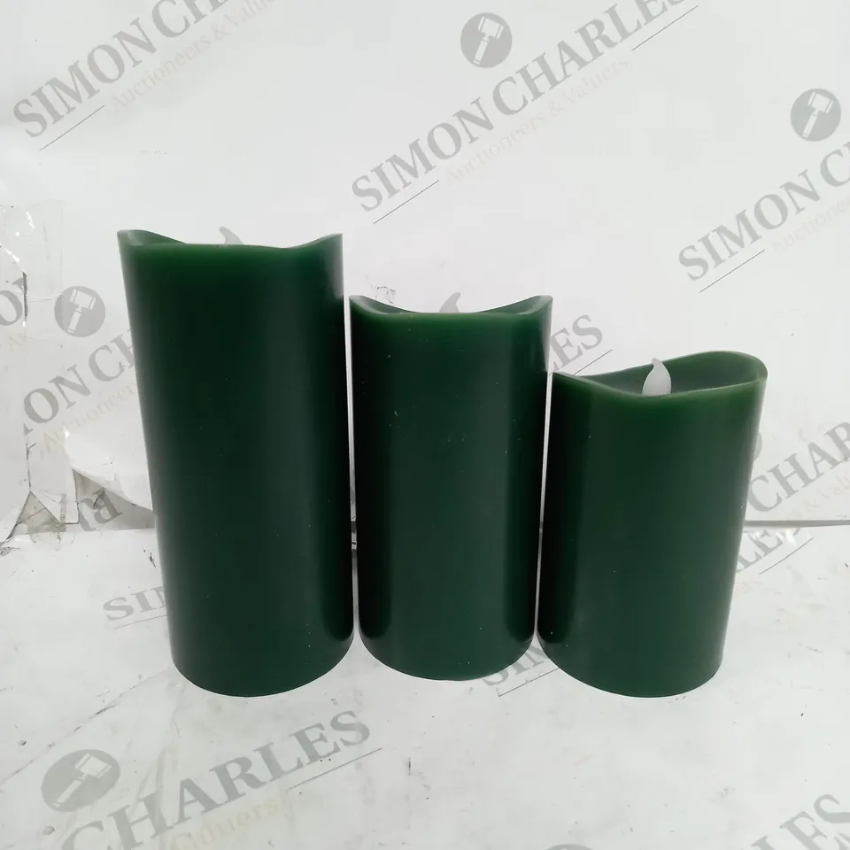 BOXED HOME REFLECTIONS SET OF 3 LED PILLAR CANDLES