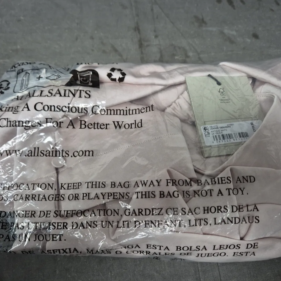 ALLSAINTS LEANNE TROUSERS - ANTIQUE WHITE, UK 10 (US 6)