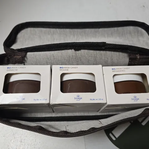 BIOAGE BIO MASK CANDY TRIO – GANACHE, MOUSSE & BRIGADEIRO SKIN CARE MASKS WITH LEATHER POUCH