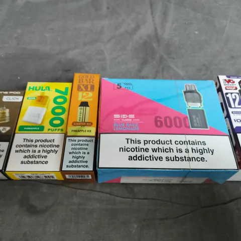 APPROXIMATELY 15 ASSORTED E-CIGARETTE AND VAPE PRODUCTS TO INCLUDE PYNE POD, GOLD BAR, IVG ETC 