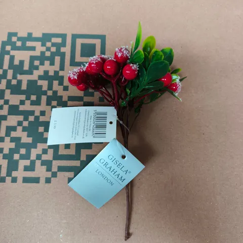 APPROXIMATELY 24 CHRISTMAS HOLLY BERRY FLORAL PICKS