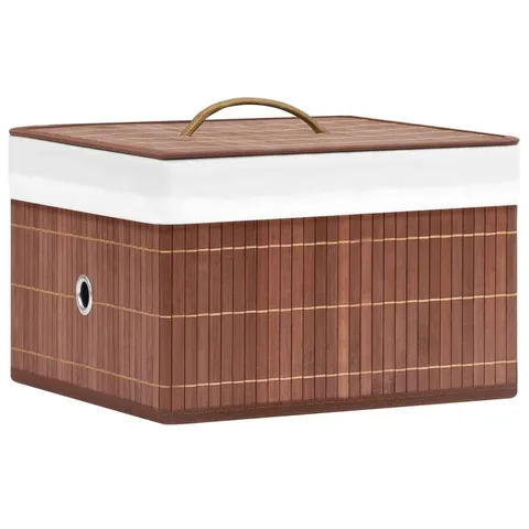 BOXED REBRILLIANT BAMBOO DECORATIVE BASKET - BROWN (1 BOX)