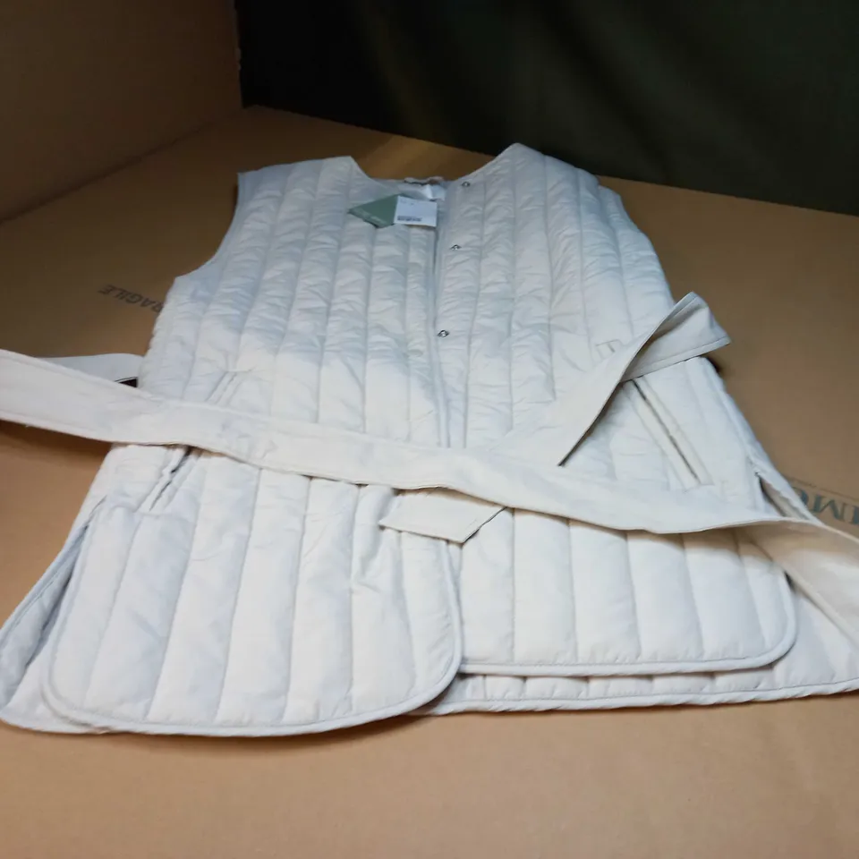 H&M CREAM PADDED GILET - XS
