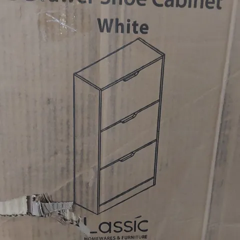 BOXED 18 PAIR FLIP DOWN SHOE STORAGE - WHITE (1 BOX)