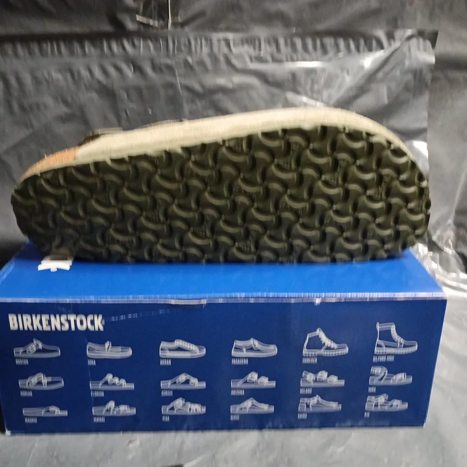 BIRKENSTOCK ARIZONA SUEDE SANDALS – TAUPE, TWO-STRAP WITH HEEL STRAP SIZE 10.5