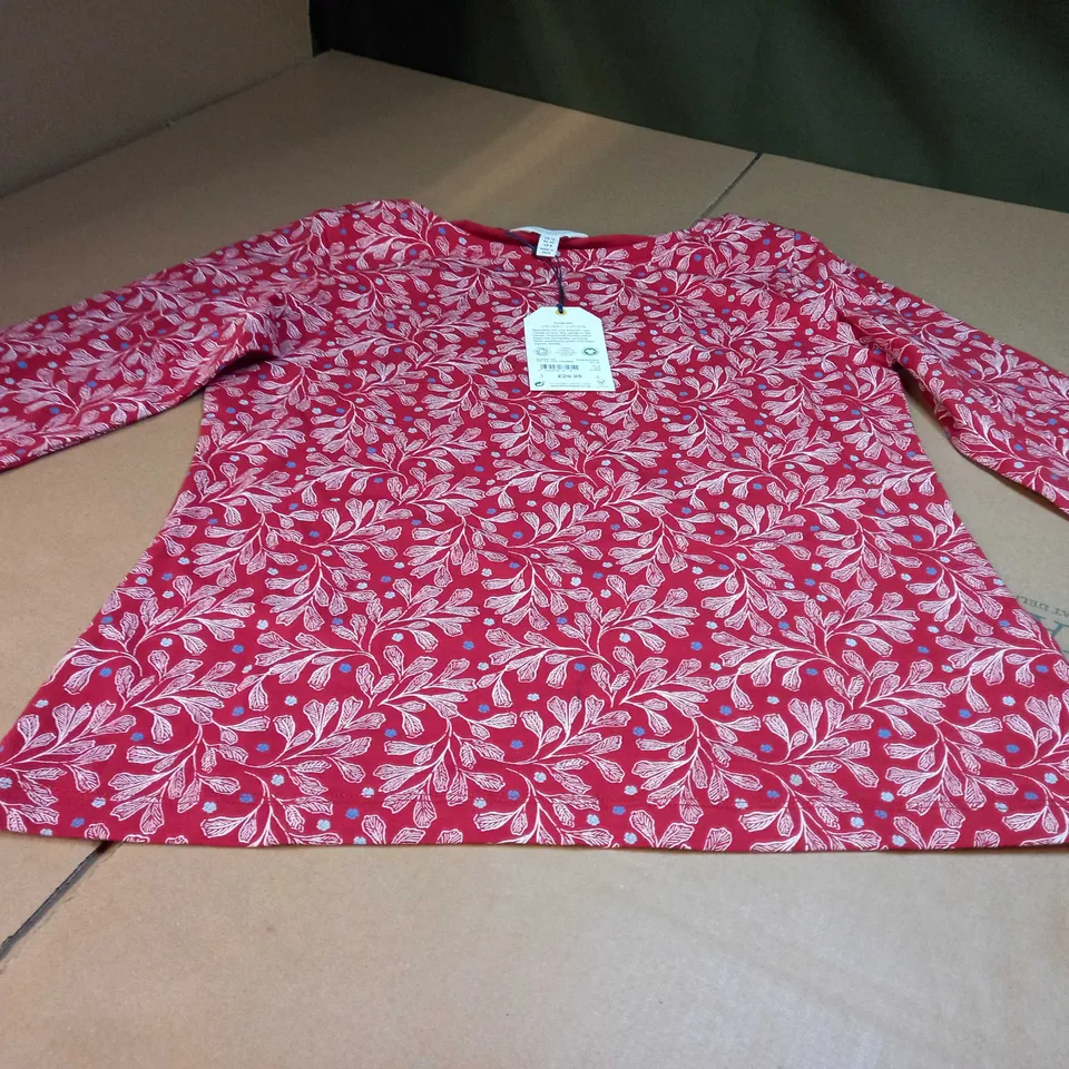 SEASALT CORNWALL CINNAMON/SEA LEAF PETITE TOP - SIZE 12