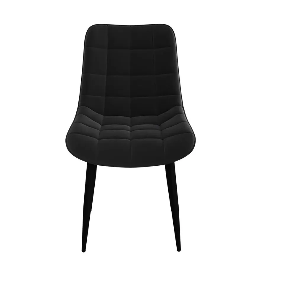 BOXED SET OF 4 NOVA VELVET DINING CHAIRS IN BLACK (1 BOX)