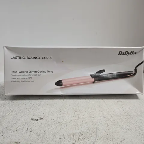 BABYLISS ROSE QUARTZ 25MM CURLING TONG – BOXED