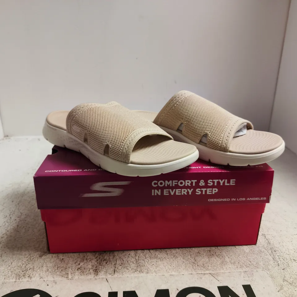 SKECHERS GO WALK SANDALS – BEIGE, WOMEN'S UK 7 BOXED
