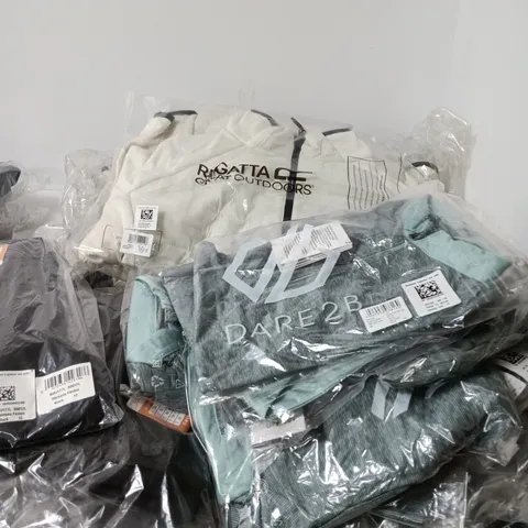BOX OF APPROXIMATELY 33 BRAND NEW ASSORTED REGATTA CLOTHING ITEMS INCLUDING PEDAL TO JERSEY , WOMENS FENTON AND WOMENS CLUMBER