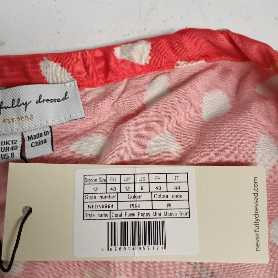 NEVER FULLY DRESSED GIRLS' PINK FLORAL SKIRT – UK 12 (EU 40) – MADE IN CHINA
