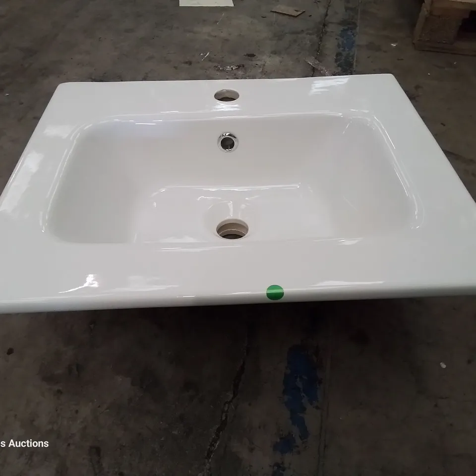 BOXED CANELLI CERAMIC SINGLE TAP VANITY BASIN WHITE 500 × 400mm