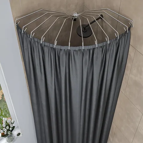BOXED SEALSKIN SHOWER CURTAIN RAIL UMBRELLA