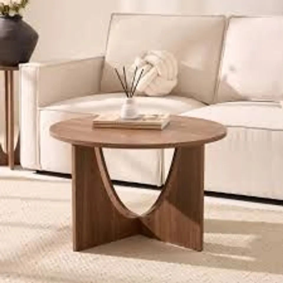 BOXED DUSK LANA ROUND COFFEE TABLE - MEDIUM WOOD (1 BOX)