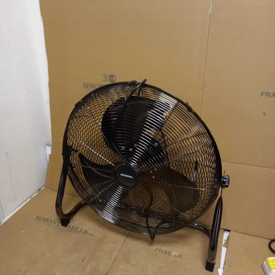 SCHALLEN GUNMETAL ADJUSTABLE FLOOR FAN