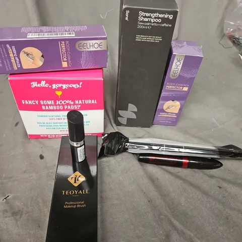 APPROXIMATEY 20 HEALTH AND BEAUTY PRODUCTS TO INCLUDE - RIMMEL LONDON - TEOYALL BRUSH -EELHOE BODY COVER - BAMBOO PADS- ETC