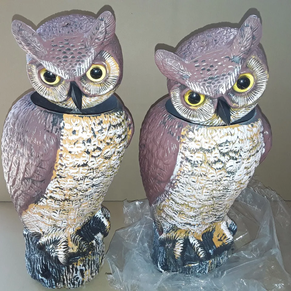 LOT OF 2 OUTDOOR OWLS 