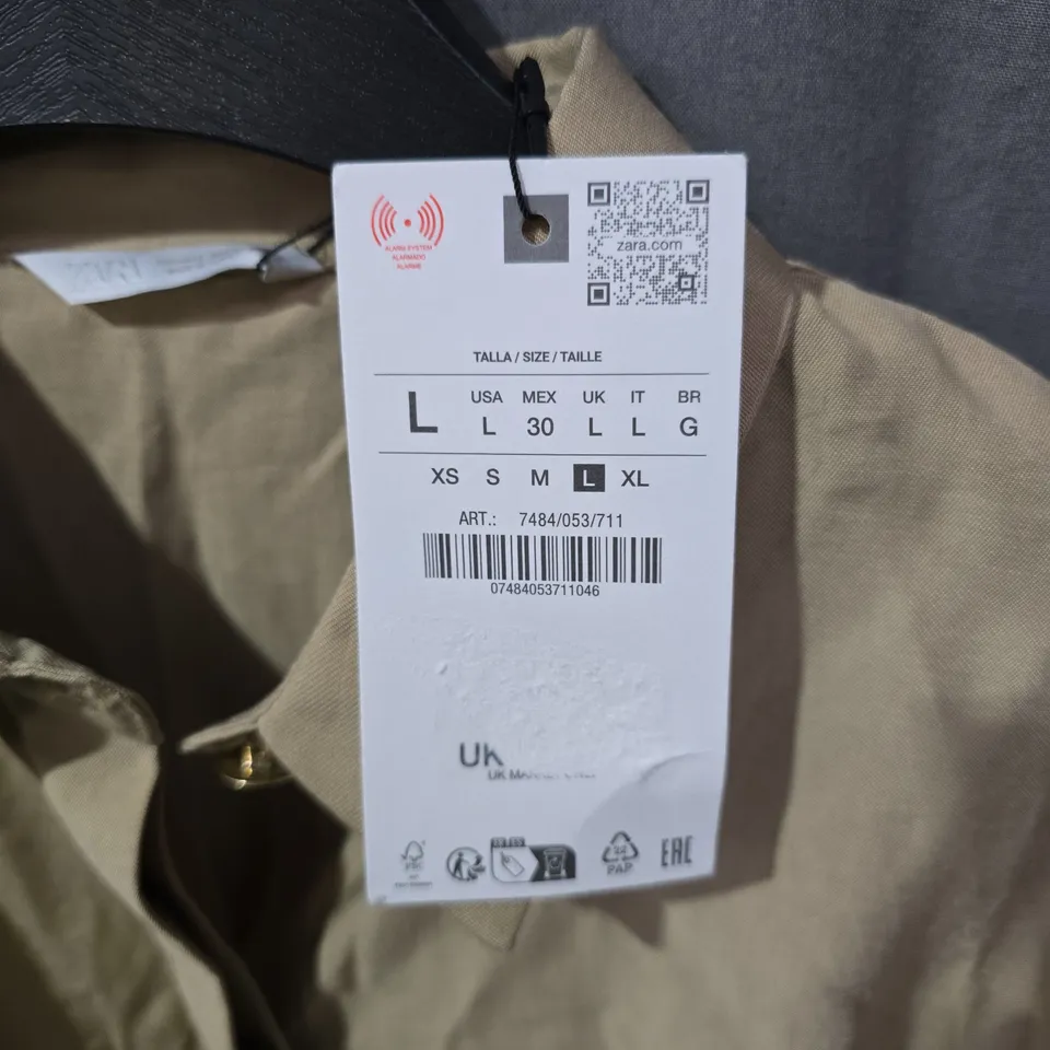 ZARA BEIGE WOMEN'S SHIRT– UK SIZE L