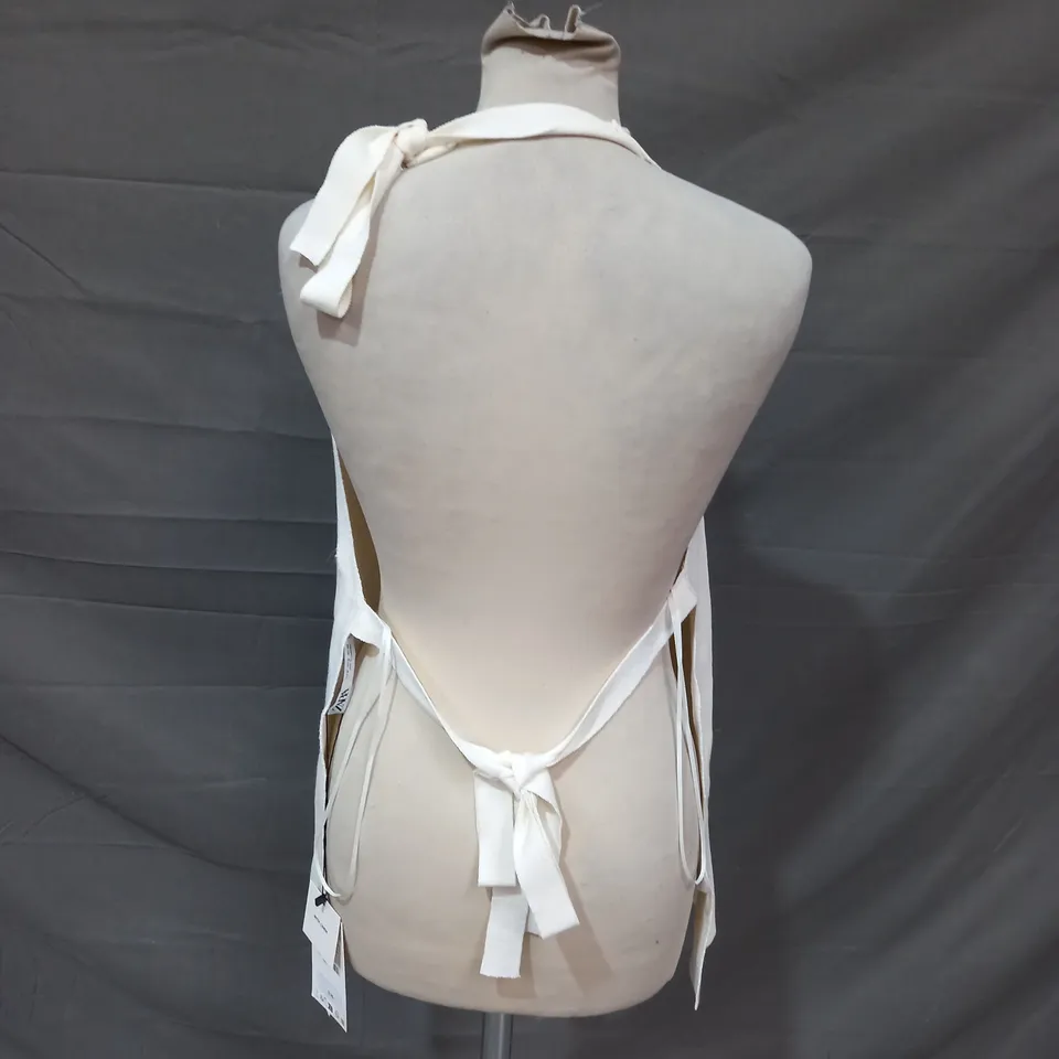ZARA WITH LINEN CREAM APRON - MEDIUM