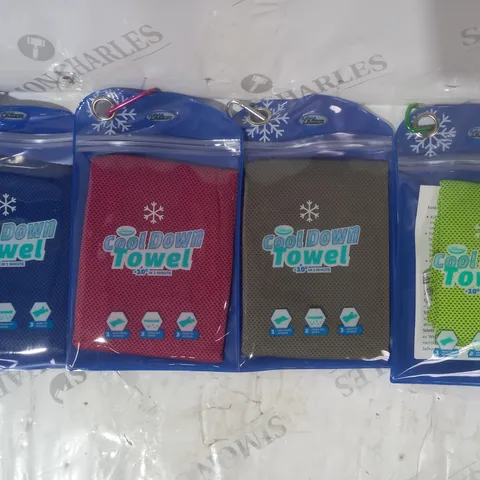 BOXED AQUA LASER SET OF 4 COOL DOWN TOWELS
