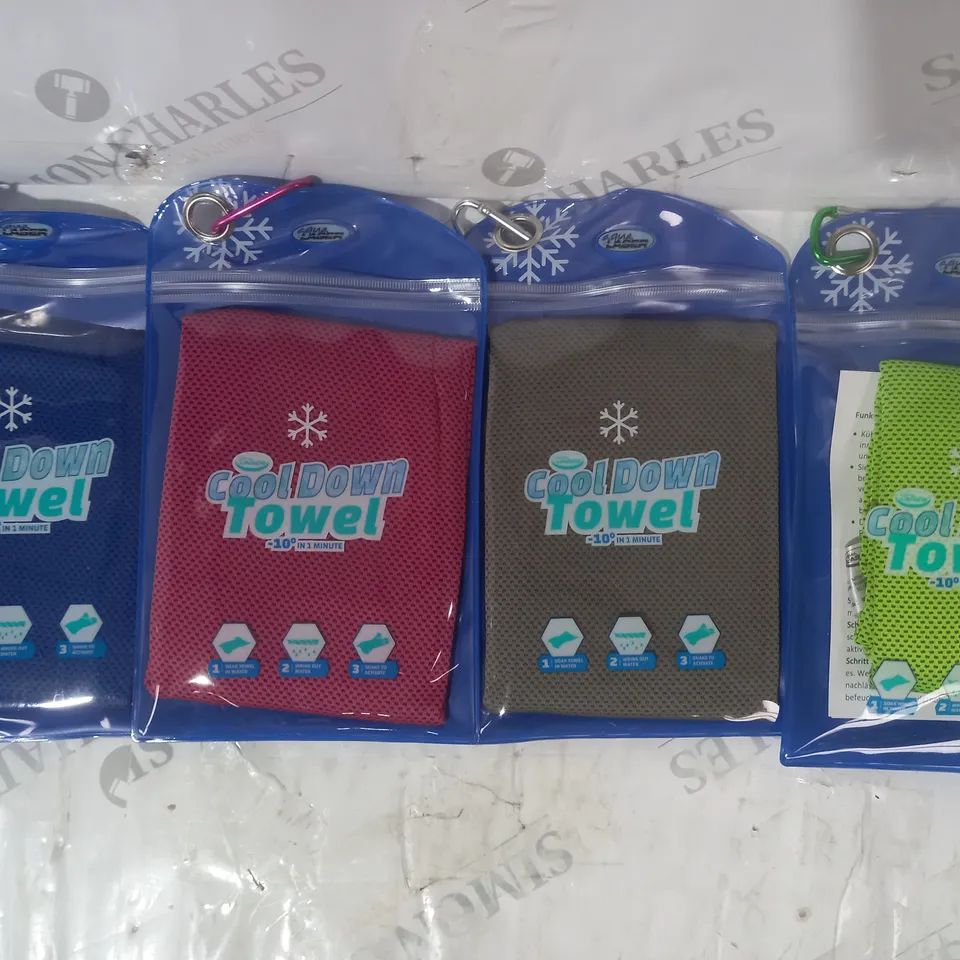 BOXED AQUA LASER SET OF 4 COOL DOWN TOWELS