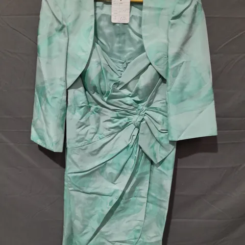 ISPIRATO DRESS AND JACKET IN AQUA GREEN - 10