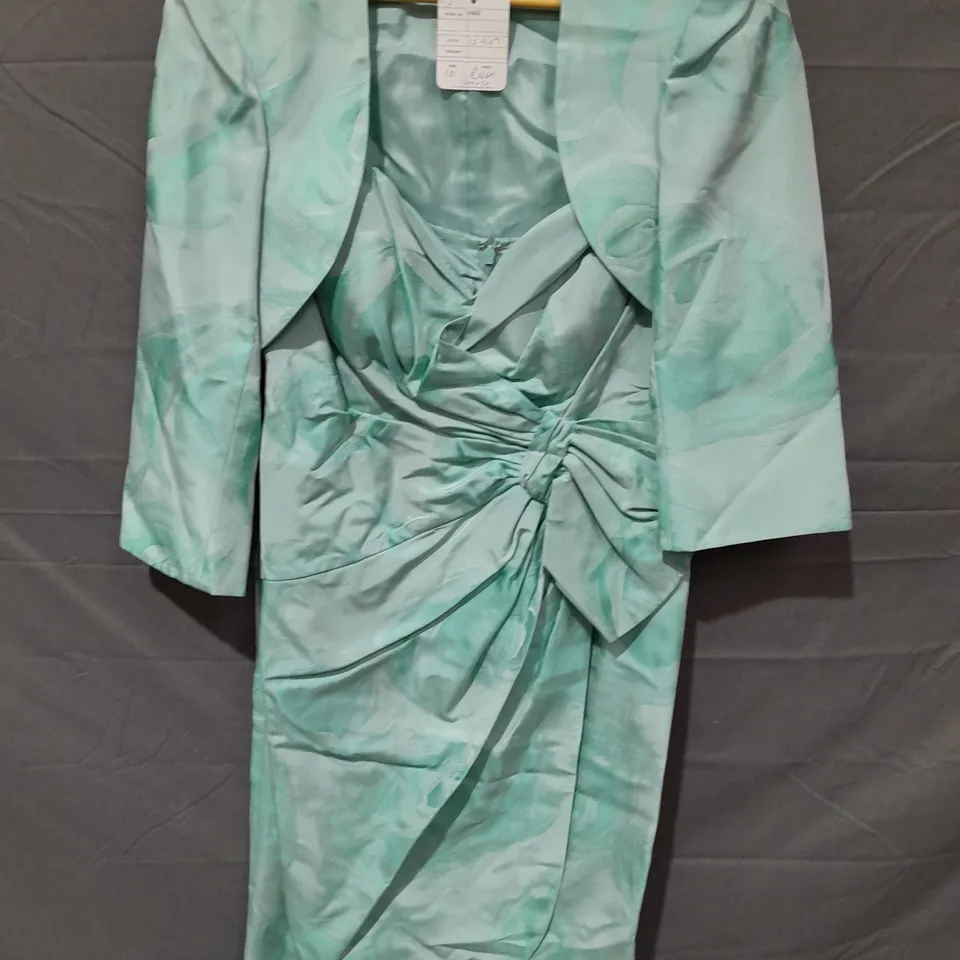 ISPIRATO DRESS AND JACKET IN AQUA GREEN - 10