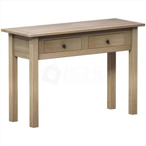 BOXED PANAMA CONSOLE TABLE 2 DRAWER NATURAL OAK HALLWAY SOLID PINE