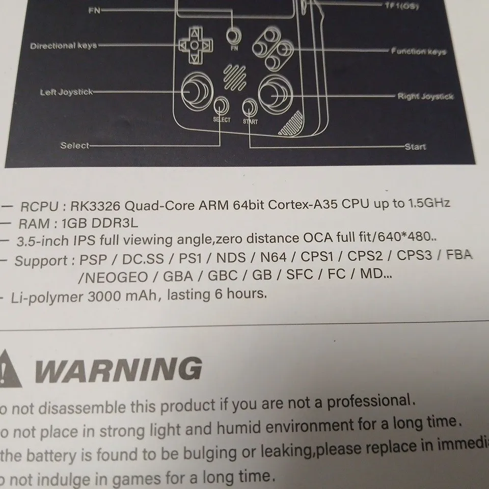BOXED RG36 PRO HANDHELD GAMES CONSOLE