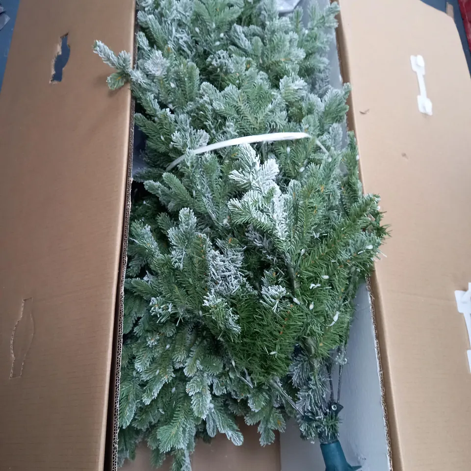 SANTA'S BEST 16 FUNCTION PRE-LIT DEWDROP CHRISTMAS TREE SNOW KISS 7FT - COLLECTION ONLY
