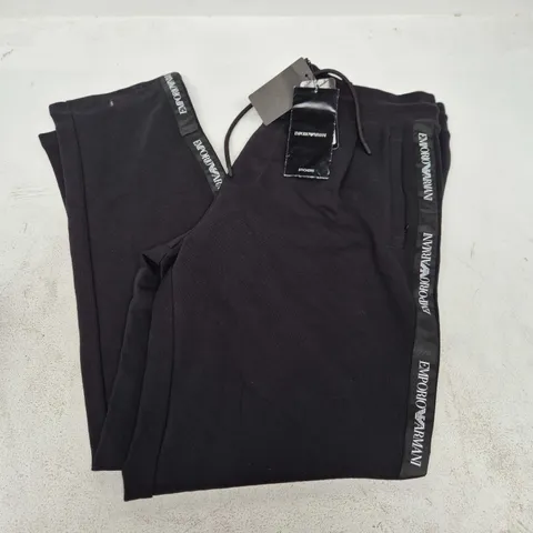 EMPORIO ARMANI TRACKSUIT BOTTOMS IN BLACK - LARGE