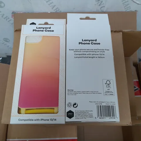 LOT OF 48 BRAND NEW BOXED LANYARD PHONE CASES FOR IPHONE 13/14 - OMBRE